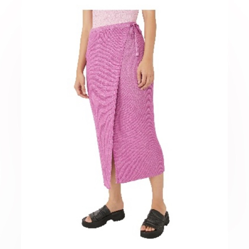 Free People Borderline knit wrap midi skirt